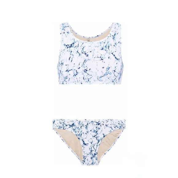 Tart Collection Swim Blue Tie Dye Racerback 2pc Piece Bikini Swimsuit Medium - Picture 1 of 7